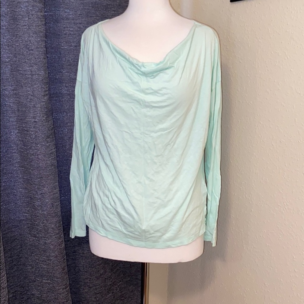 Ladies Teal Long Sleeves Gap Cowl Tee Shirt Small